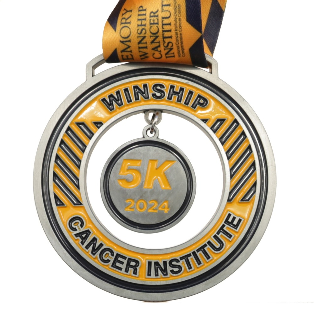 Emory Winship Cancer Institute 5K 2024 Medal OS Unisex Yellow Excellent Spinner